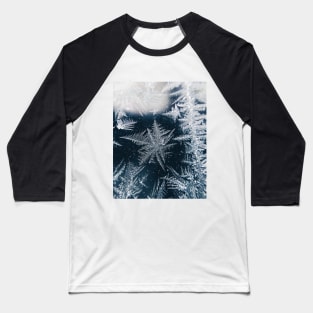 Snowflakes Frosted Glass Winter Baseball T-Shirt